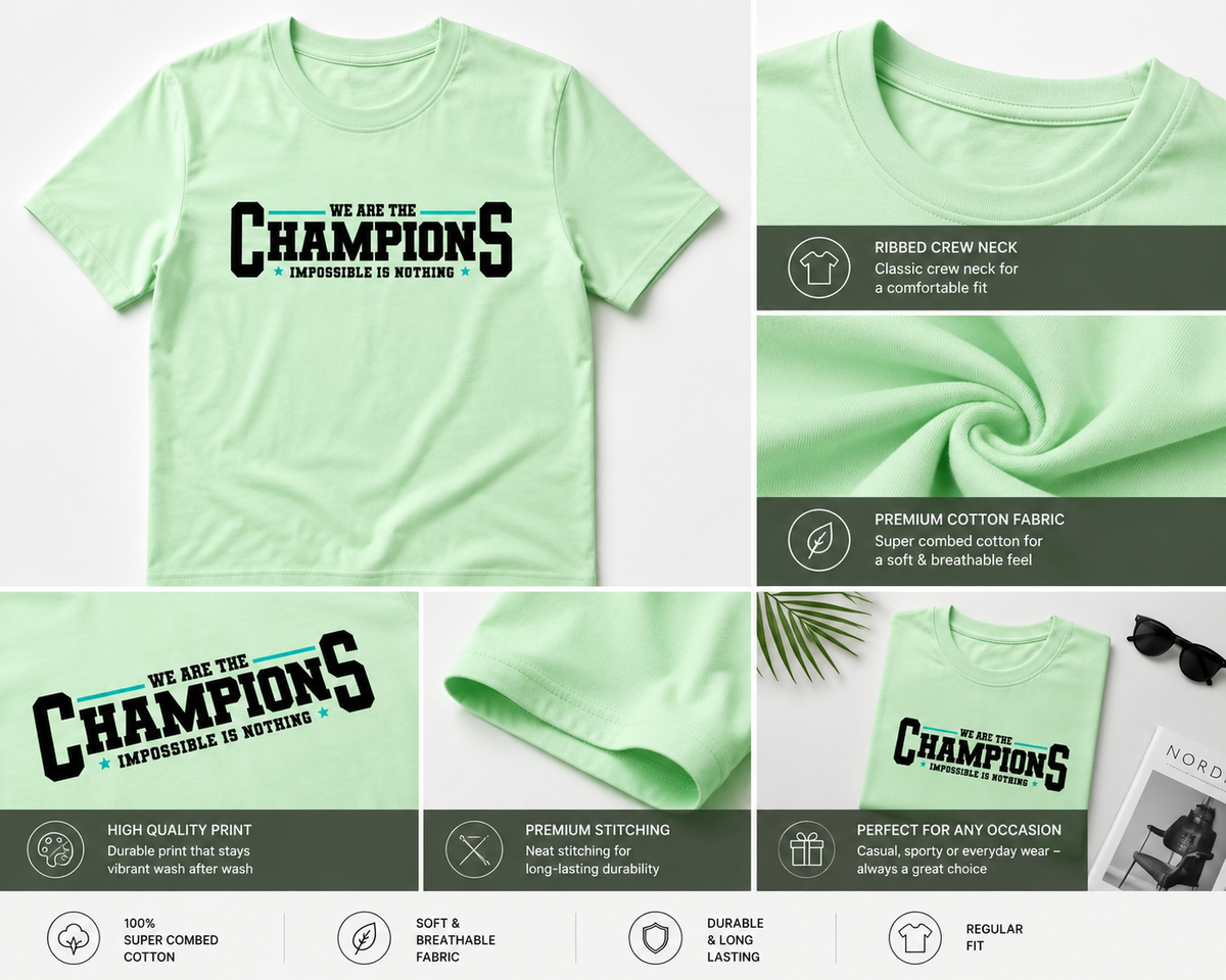MintGreen Round Tshirt Quote Print - Mint Green - Image 6