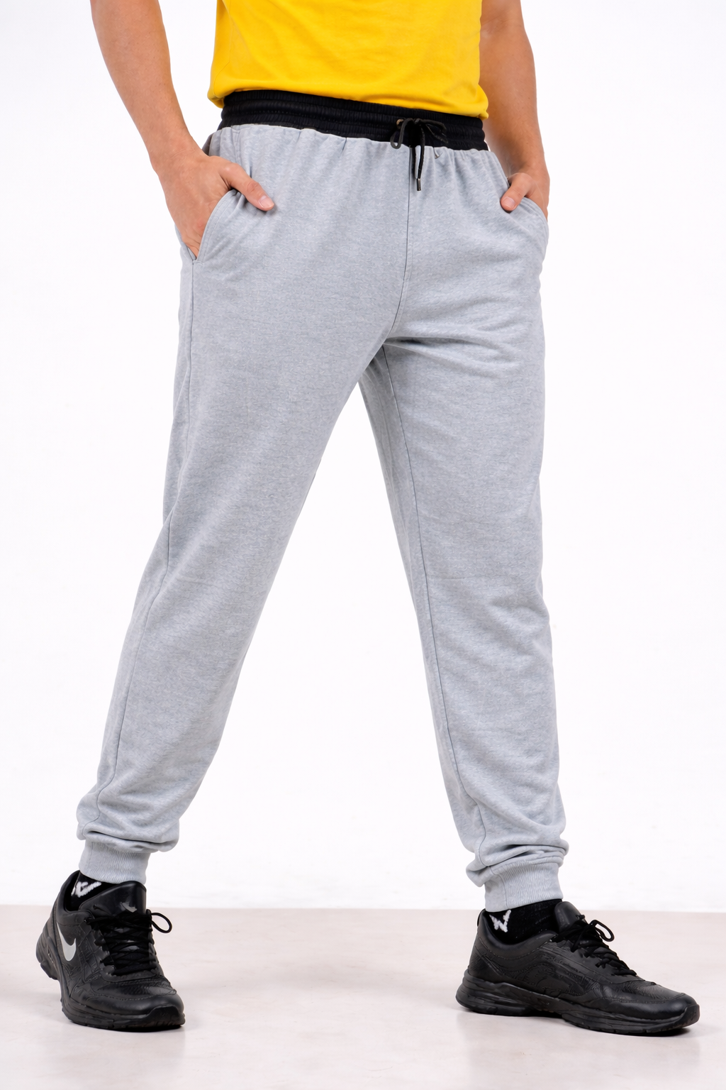 Mens Lower Solid Polycotton 65% Cotton 35% Polyester Loopknit 230GSM - Light Grey - Image 1