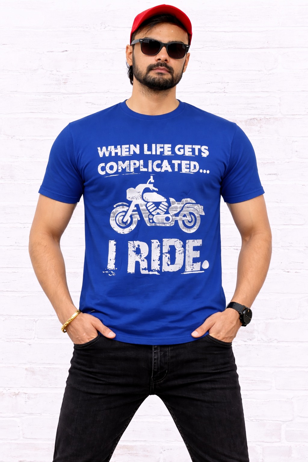 Mens Printed Half Sleeves T-shirts 170GSM Red Label 100% Cotton Bio Wash - Common Image