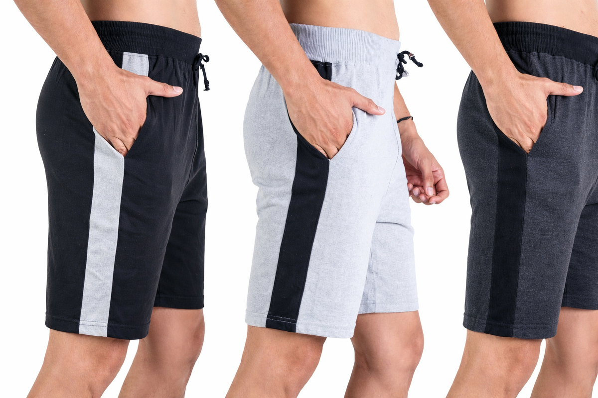Mens Lower Single Stripe Polycotton 65% Cotton 35% Polyester Loopknit 230GSM - Dark Grey - Image 2