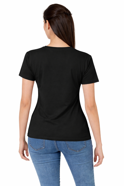 Women Half Sleeves non-Printed T-Shirts 170GSM Red Label 100% Cotton Yarn with Bio Wash Black, Yellow, White, Blue, Orange - Blue - Image 2