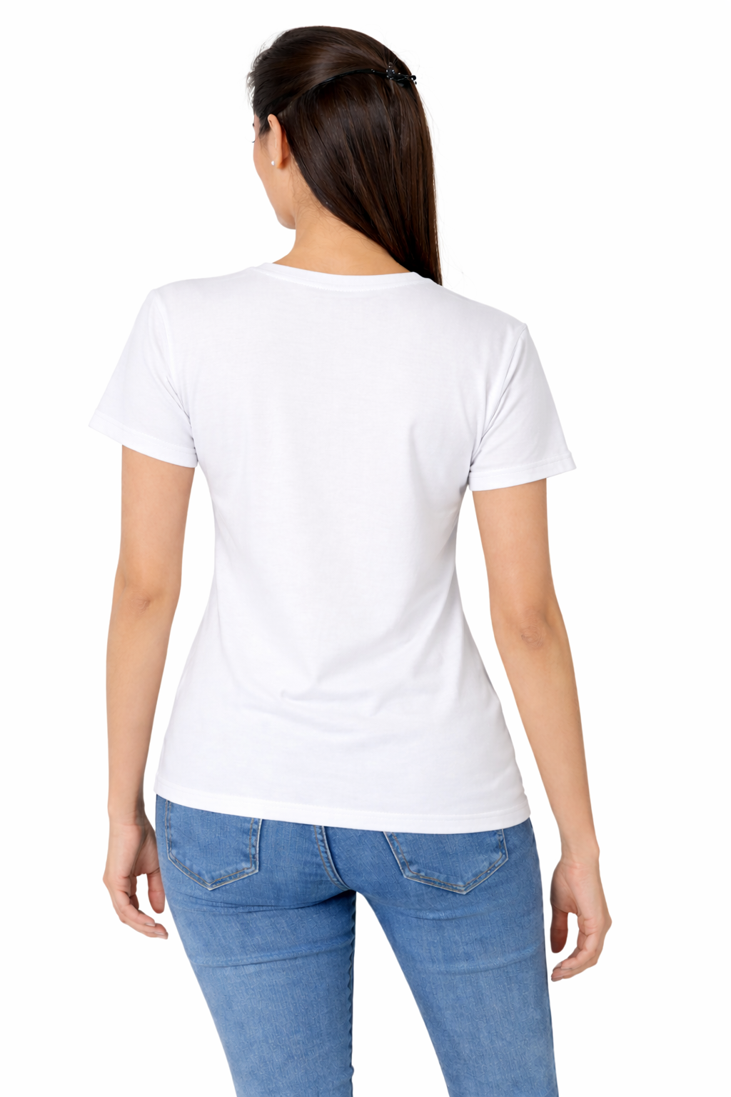 Women half Sleeves Printed T-Shirts 170GSM Red Label 100% Cotton Yarn with Bio Wash Yellow, White, Blue, Orange another - White - Image 1