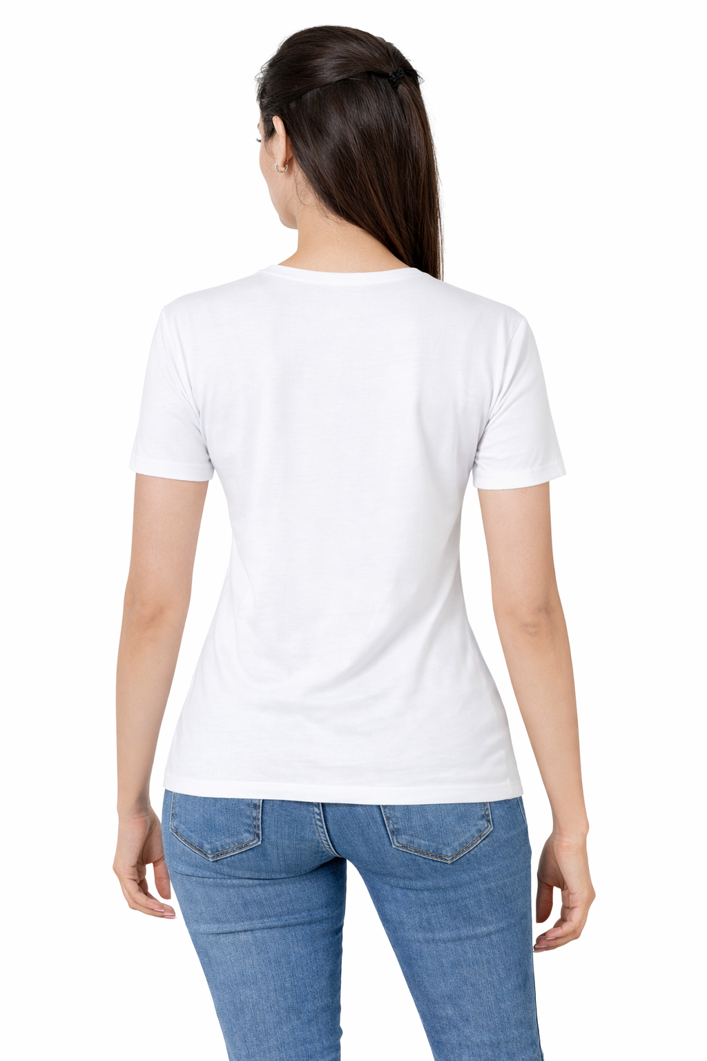 Women Half Sleeves Printed T-Shirts 170GSM Red Label 100% Cotton Yarn with Bio Wash Yellow, White, Blue, Orange - Common Image