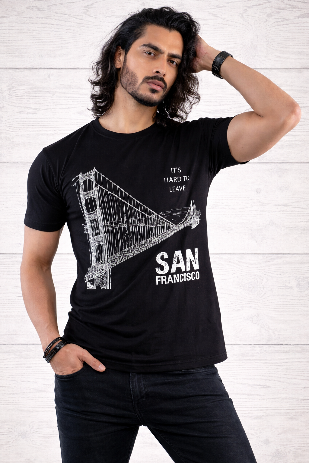 Mens Printed Half Sleeves T-shirts 180GSM Red Label 100% Cotton Bio Wash - Common Image