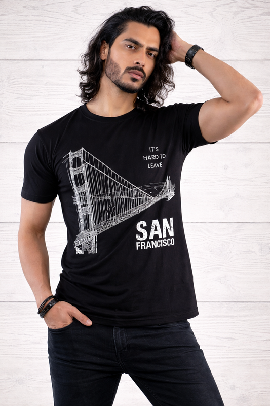 Mens Printed Half Sleeves T-shirts 180GSM Red Label 100% Cotton Bio Wash - Common Image