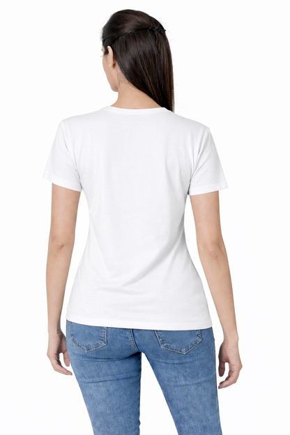 Women Half Sleeves non-Printed T-Shirts 170GSM Red Label 100% Cotton Yarn with Bio Wash Black, Yellow, White, Blue, Orange - White - Image 1