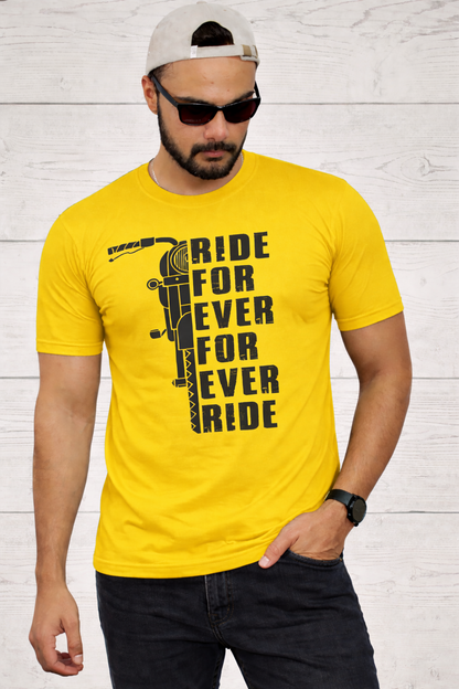 Mens Printed Half Sleeves T-shirts 170GSM Red Label 100% Cotton Bio Wash - Yellow - Image 1