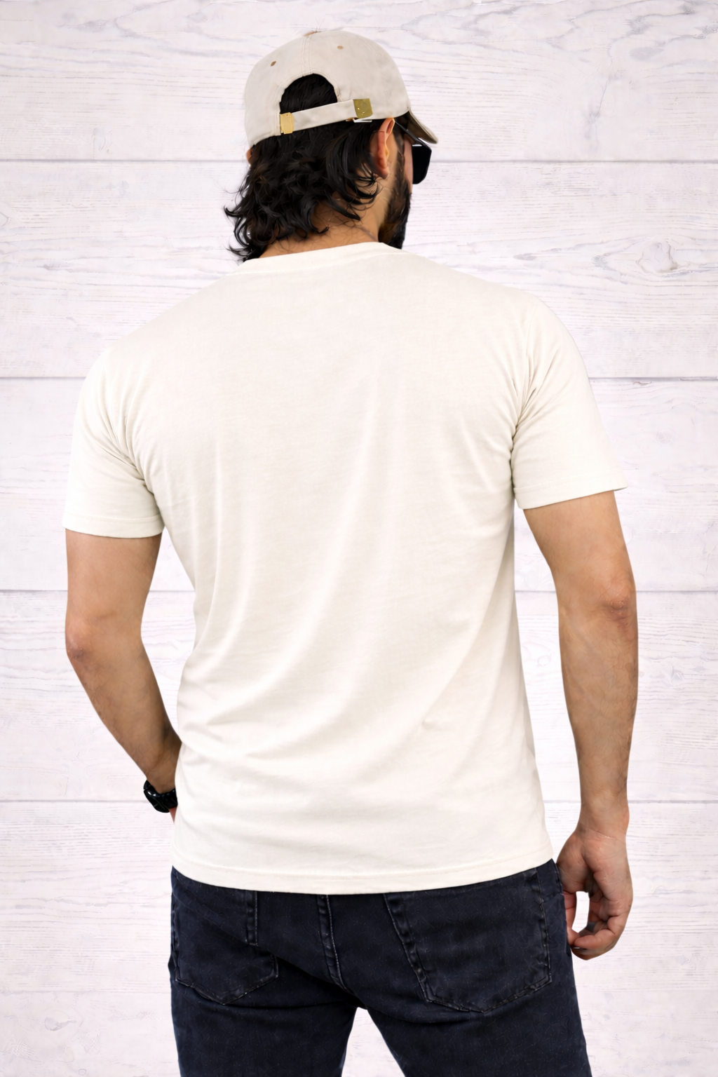 Mens Printed Half Sleeves T-shirts 180GSM Red Label 100% Cotton Bio Wash - White - Image 1