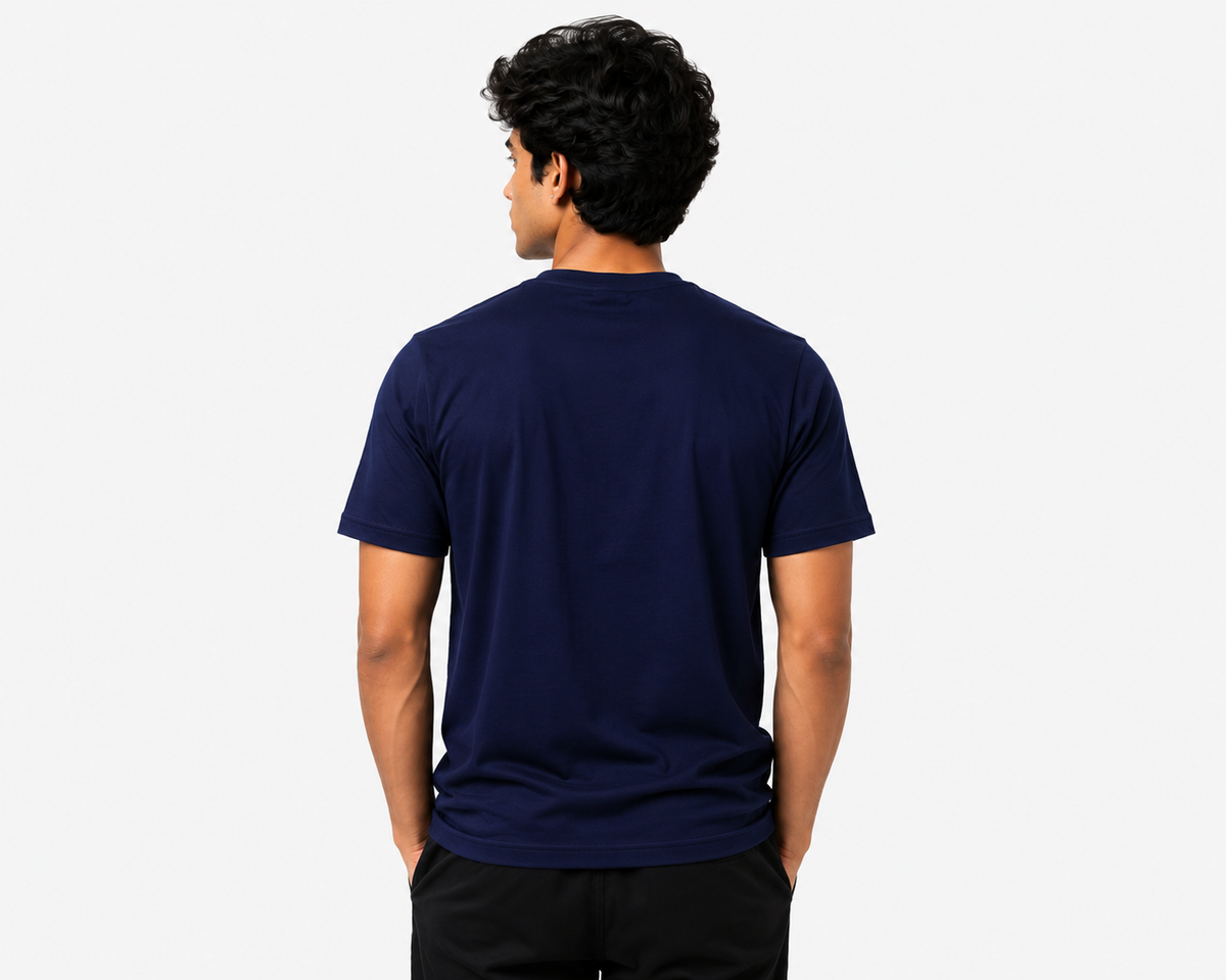 DarkBlue Round Tshirt God Print - Dark Blue - Image 5