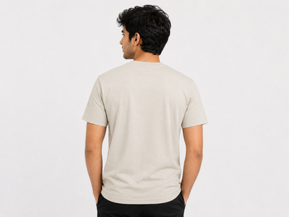 Cream Round Tshirt God Print - Cream - Image 4