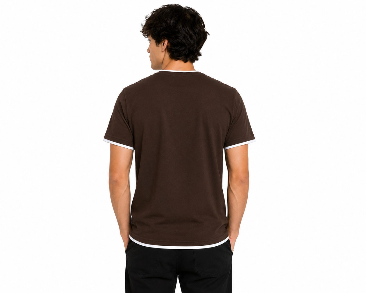 Brown Round Tshirt Basketball Print - Brown - Image 5