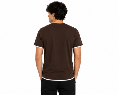 Brown Round Tshirt Basketball Print - Brown - Image 5