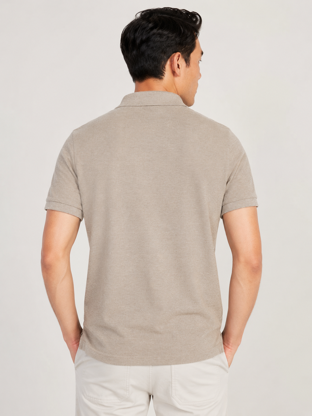 Grey Tshirt Grey Collar Cotton - Grey - Image 4