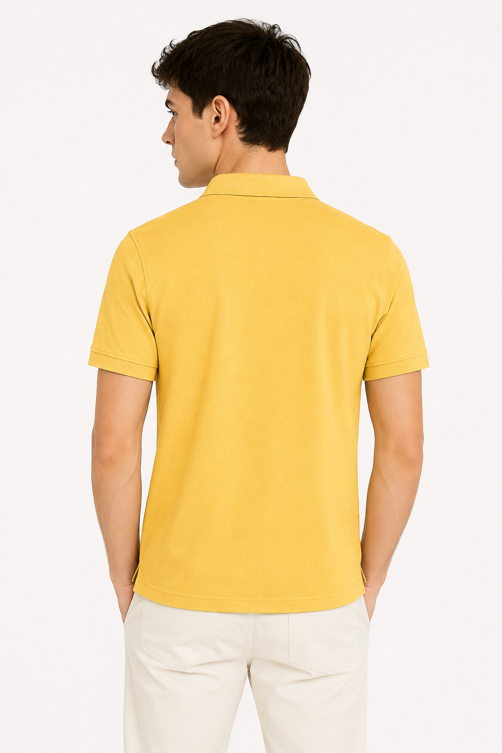 Yellow Tshirt Yellow Collar - Yellow - Image 5