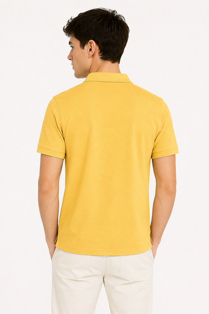 Yellow Tshirt Yellow Collar - Yellow - Image 5
