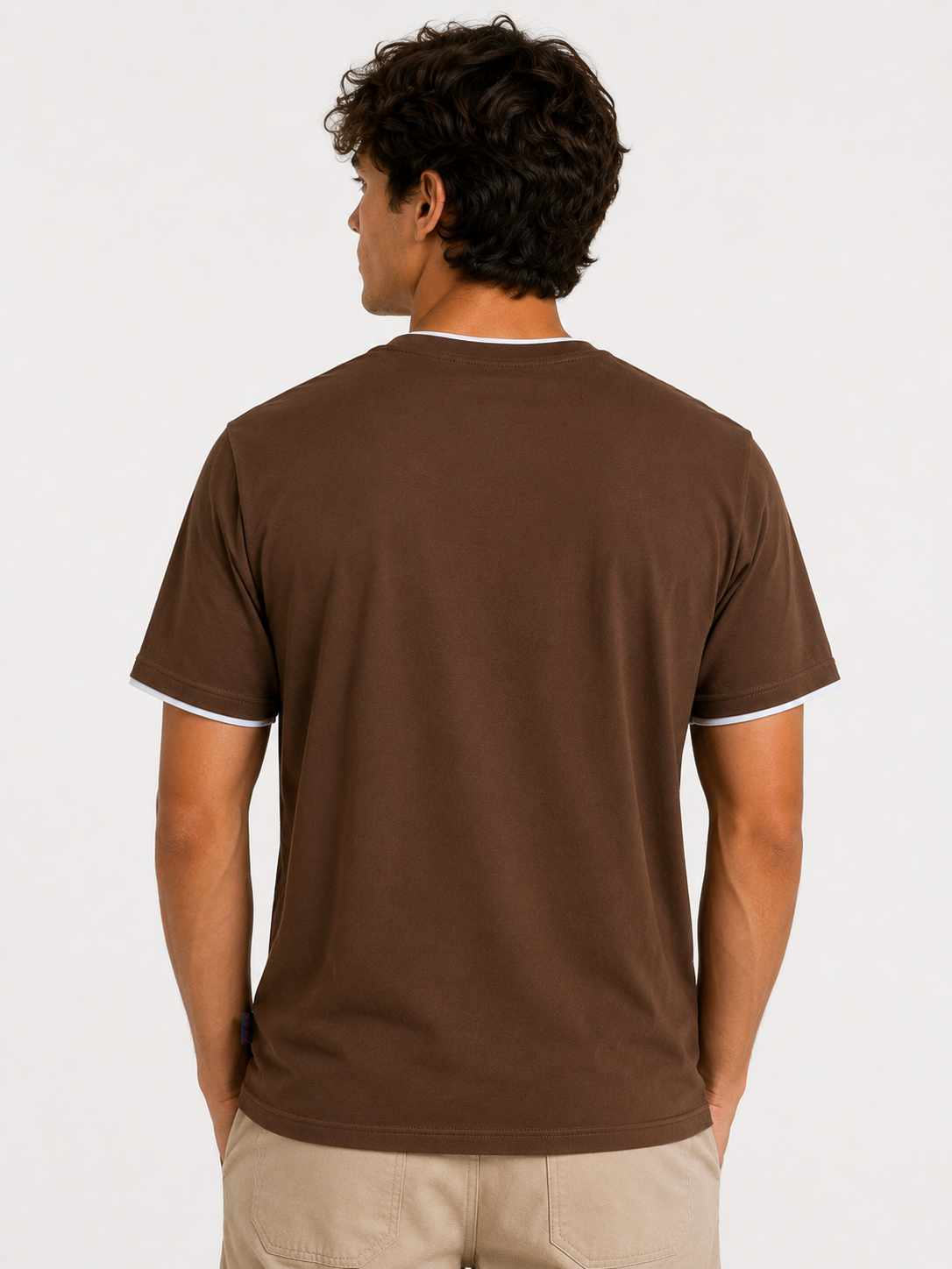 Brown Round Tshirt Basketball Print - Brown - Image 5