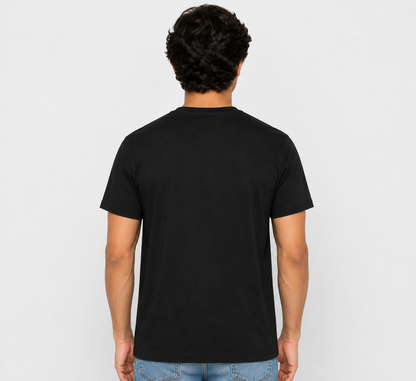 Black Round Tshirt Krishna Print - Black - Image 5