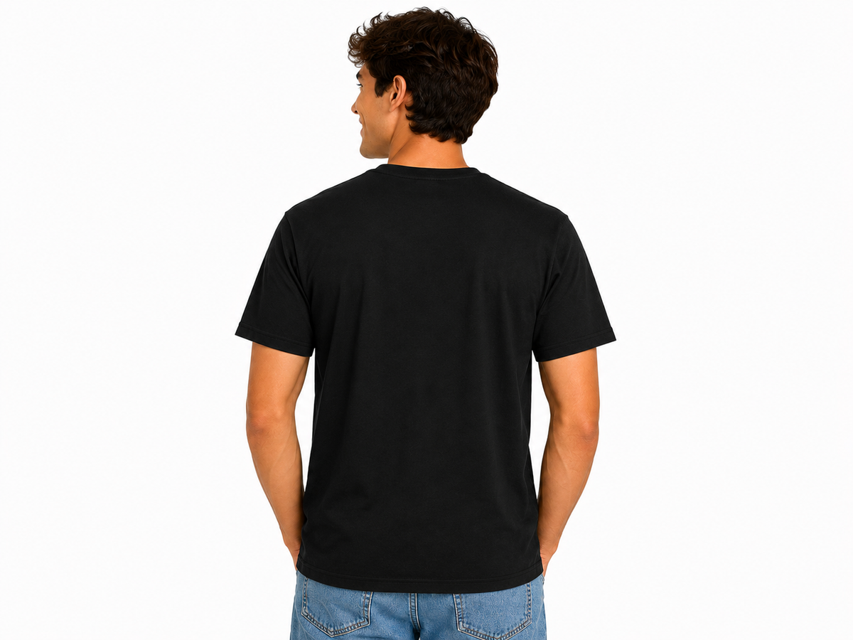 Black Round Tshirt Quote Print - Black - Image 5