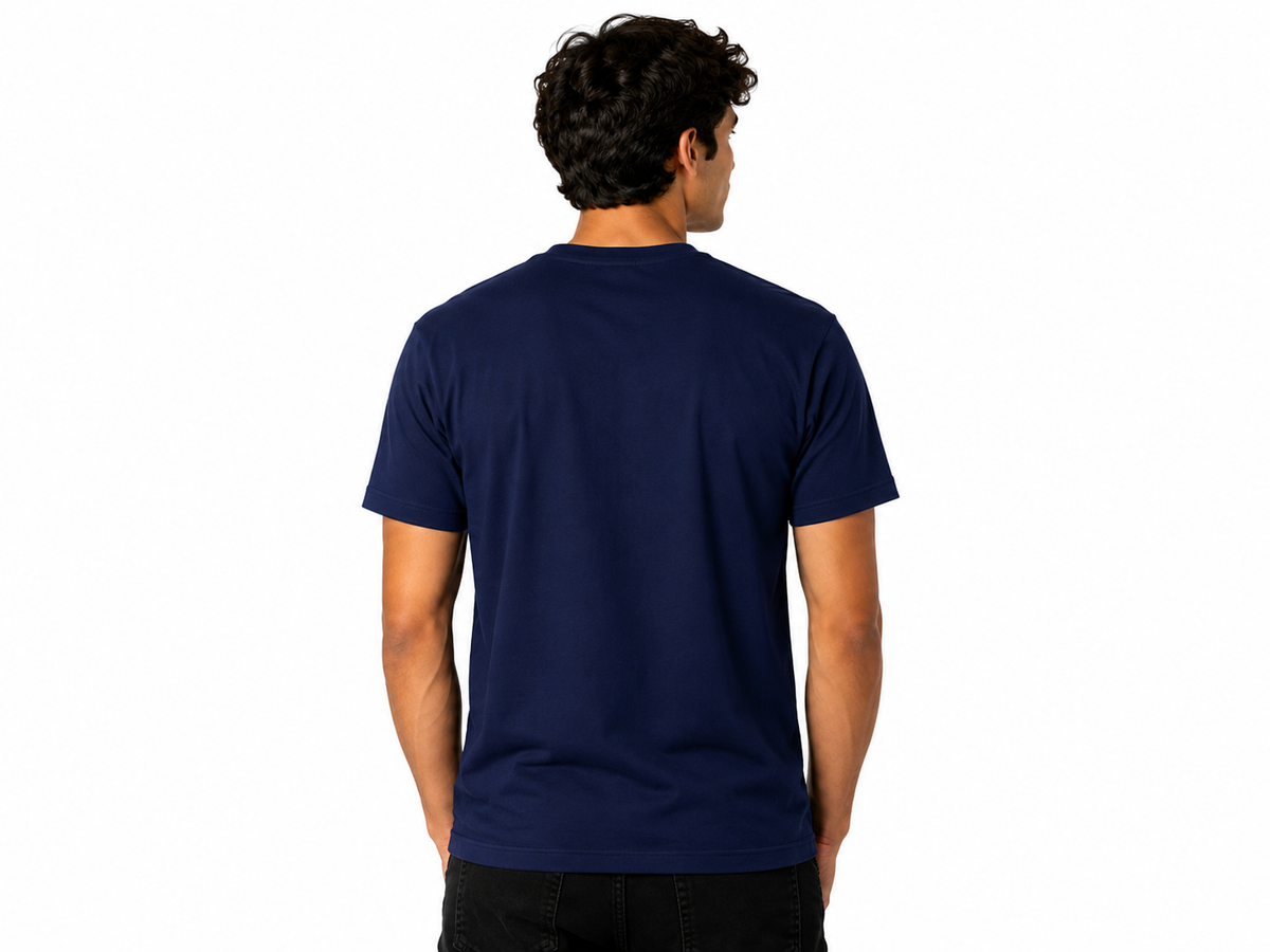 DarkBlue Round Tshirt Quote Print - Dark Blue - Image 5