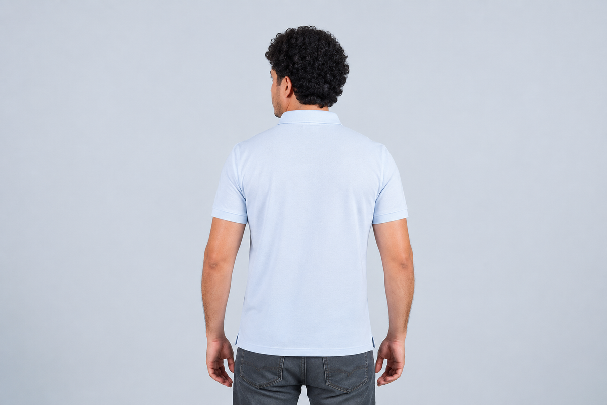 SkyBlue Tshirt LightestBlue Collar - Sky Blue - Image 4