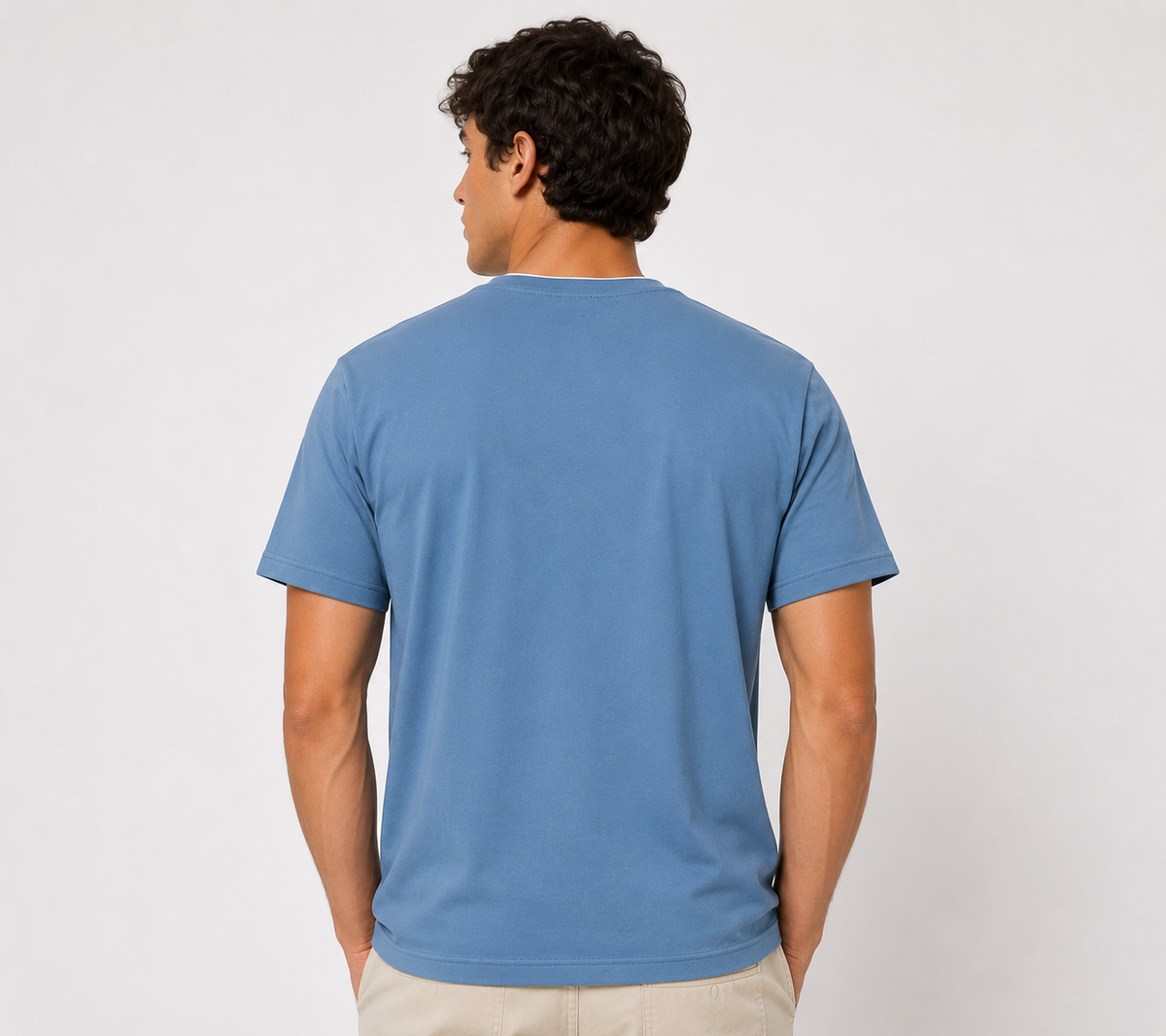 Blue Round Tshirt Quote Print - Blue - Image 5