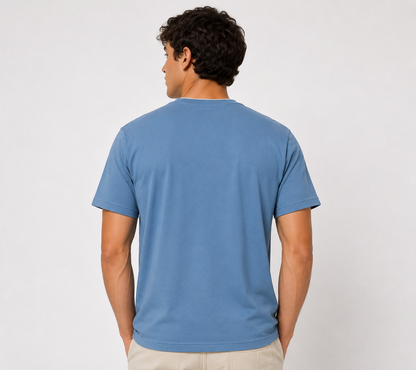 Blue Round Tshirt Quote Print - Blue - Image 5
