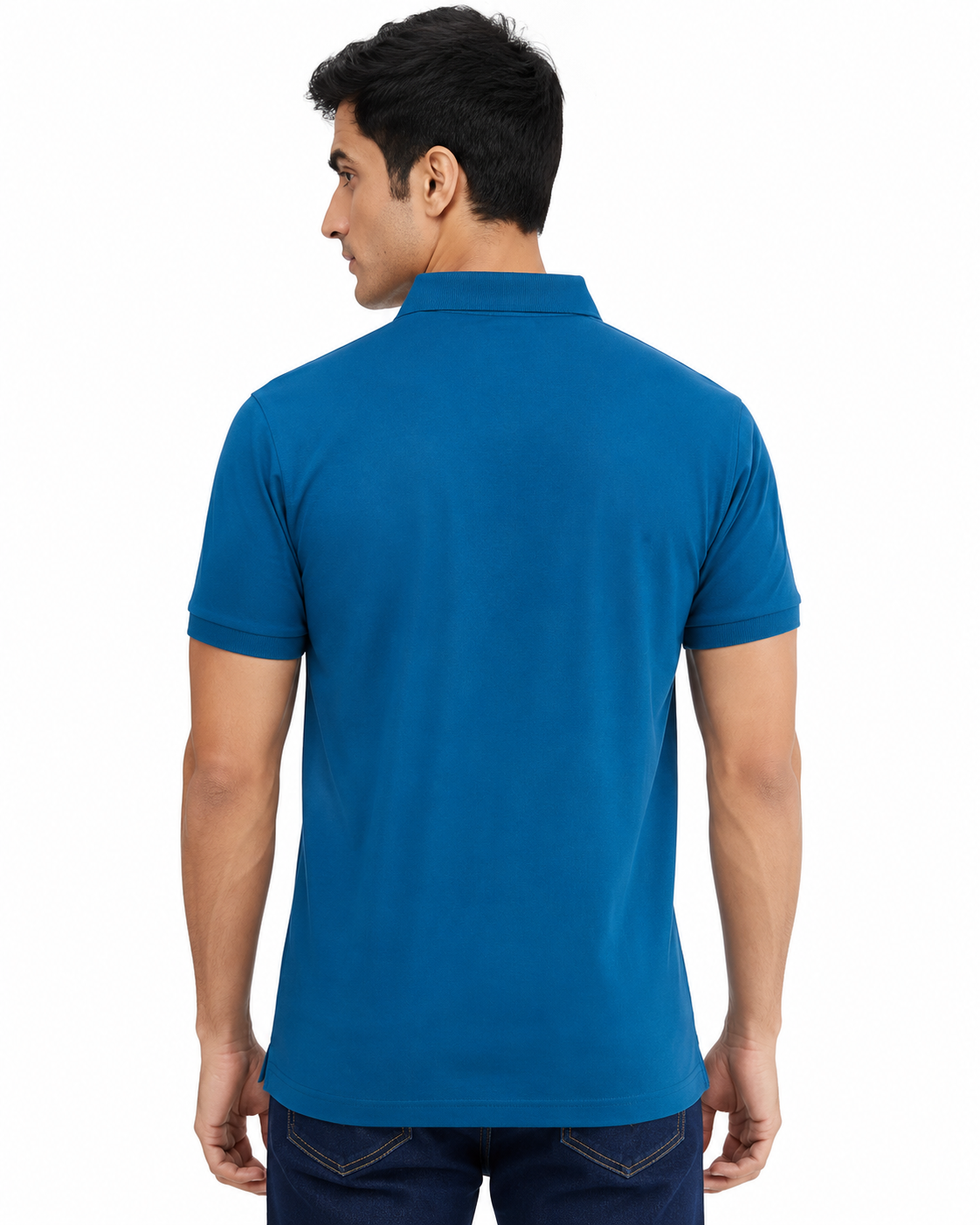 DarkBlue Tshirt DarkBlue Collar Cotton - Dark Blue - Image 4