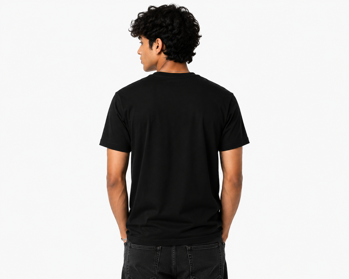 Black Round Tshirt Bengali Quote Print - Black - Image 5