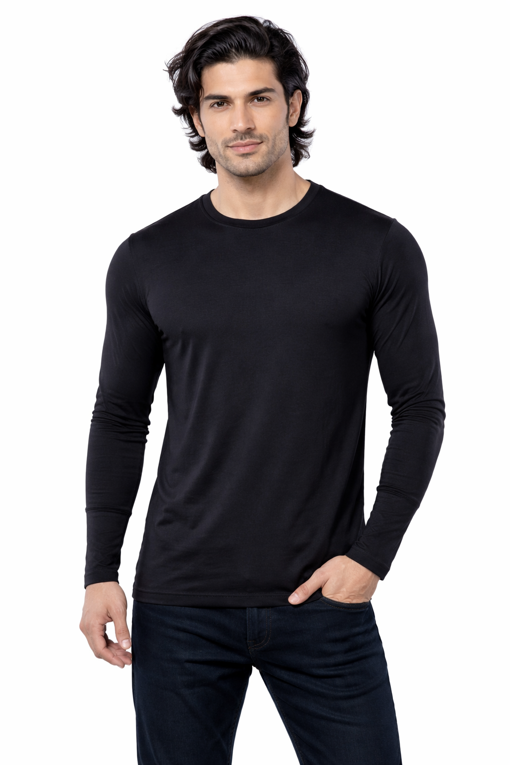 Tank Top 170 GSmRed Label Bio Wash 100% cotton Full Sleeve - Black - Image 1