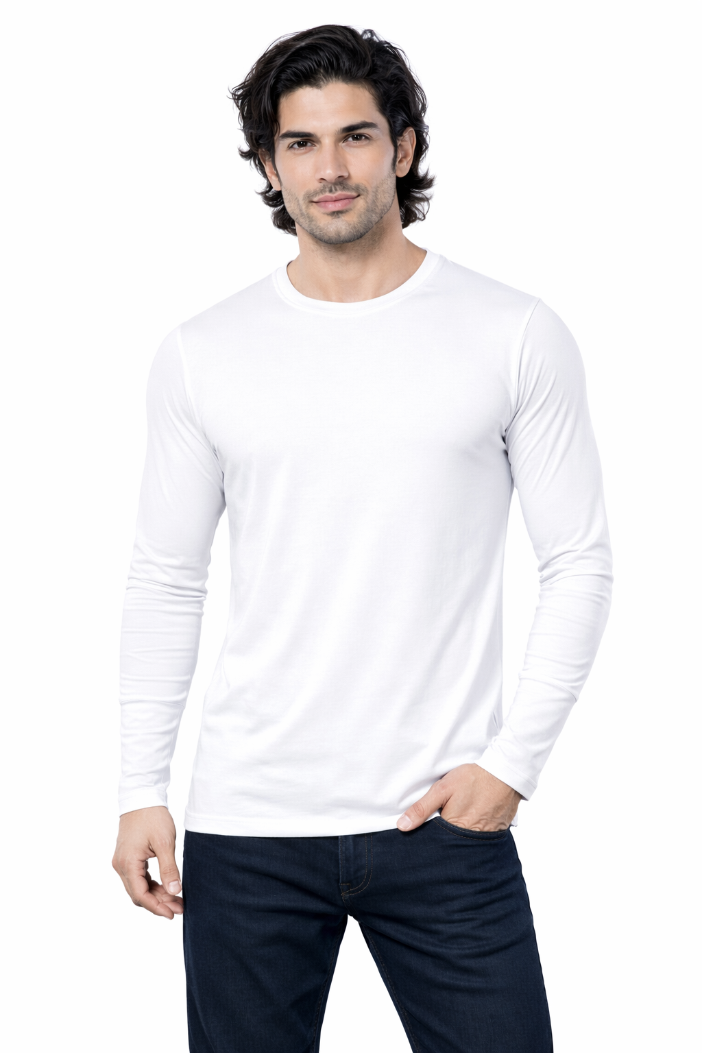 Tank Top 170 GSmRed Label Bio Wash 100% cotton Full Sleeve - White - Image 1