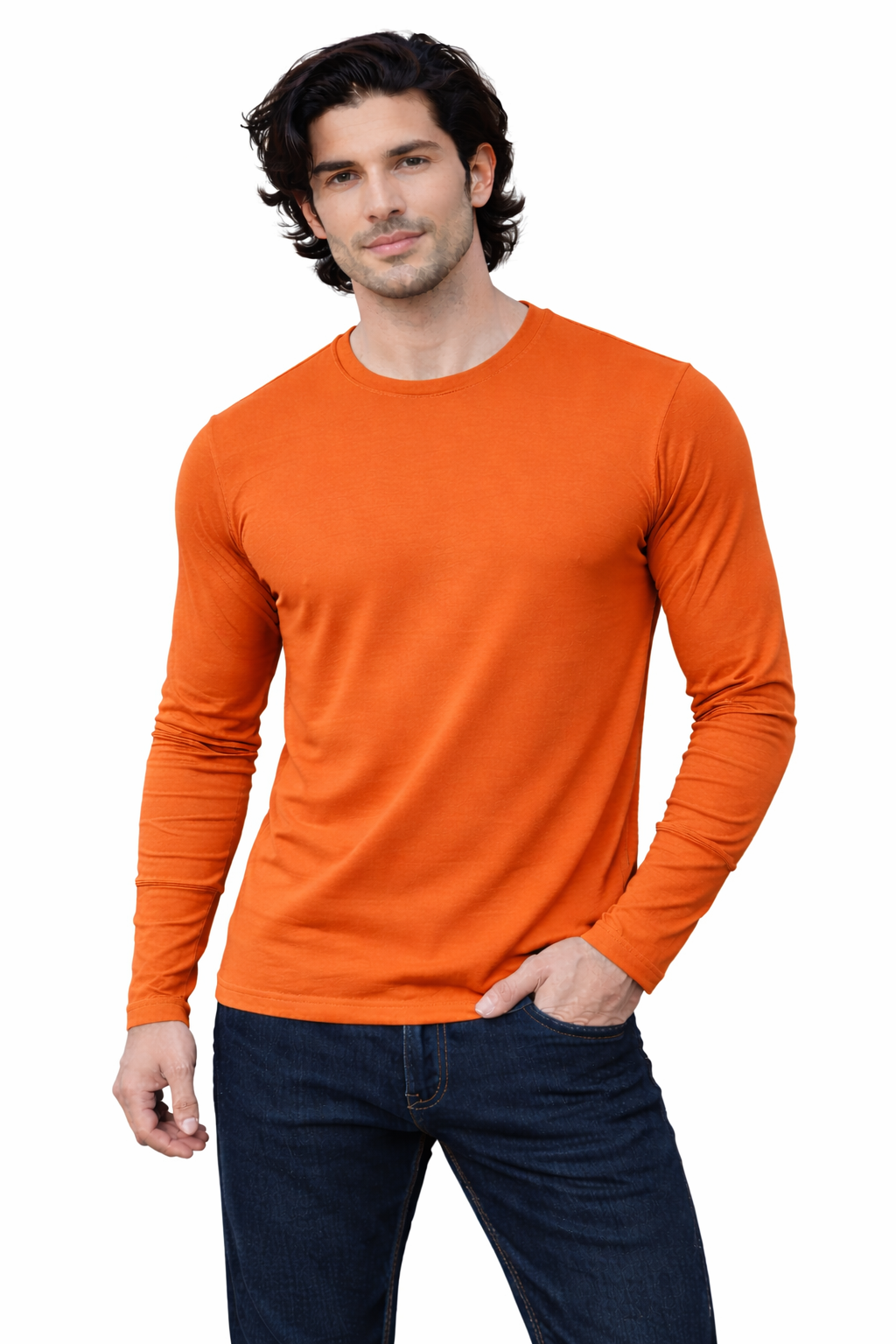 Tank Top 170 GSmRed Label Bio Wash 100% cotton Full Sleeve - Orange - Image 1