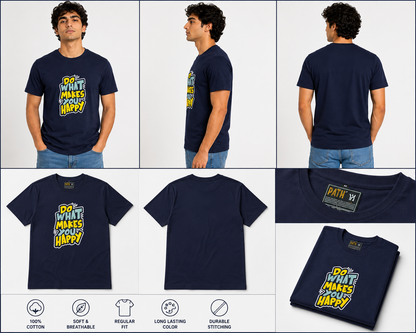 DarkBlue Round Tshirt Quote Print - Dark Blue - Image 6