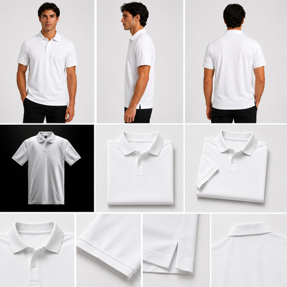 White Tshirt White Collar - White - Image 6