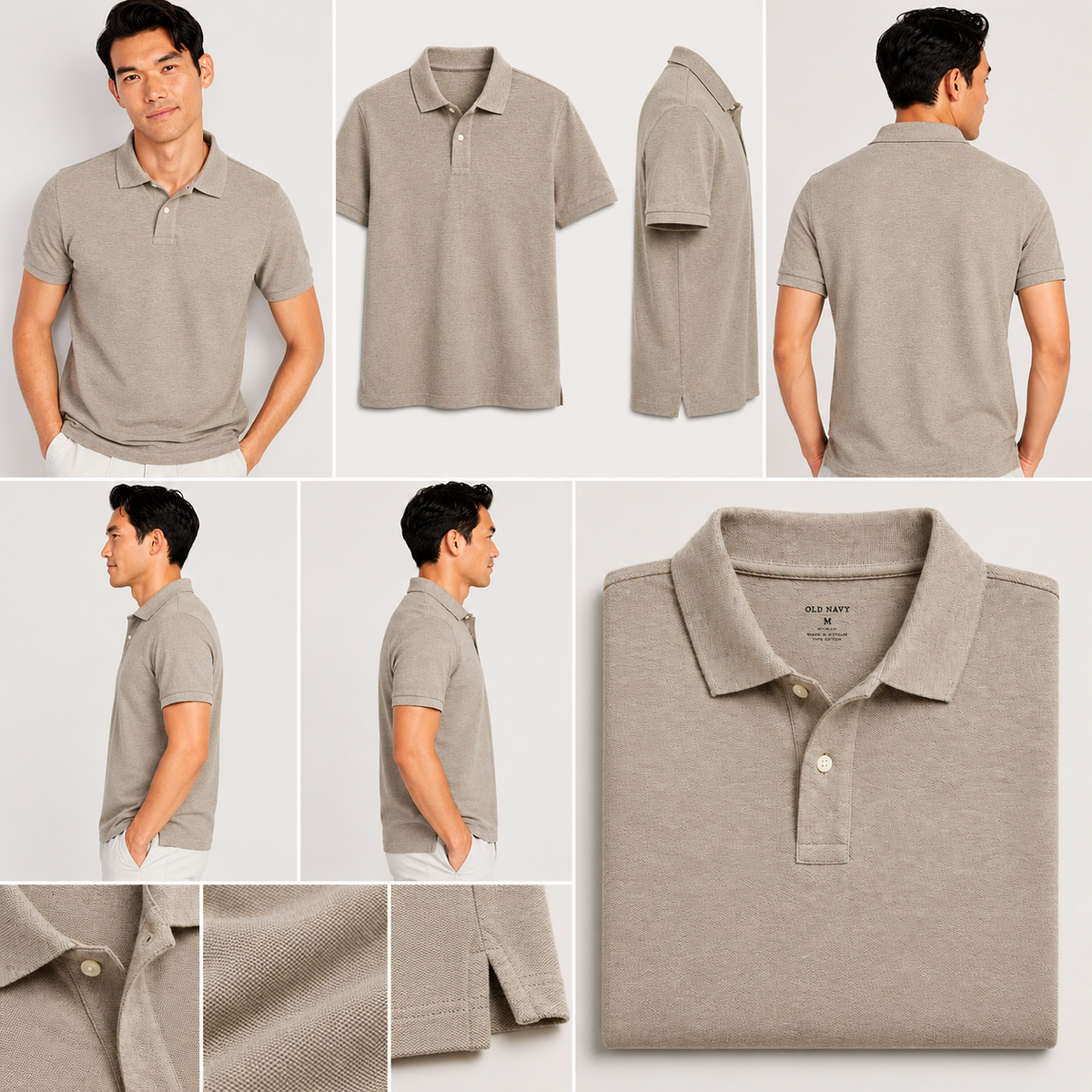 Grey Tshirt Grey Collar Cotton - Grey - Image 5