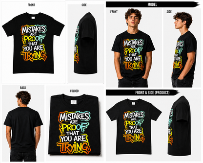 Black Round Tshirt Quote Print - Black - Image 6