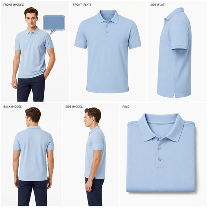 LightBlue Tshirt LightBlue Collar - Light Blue - Image 5