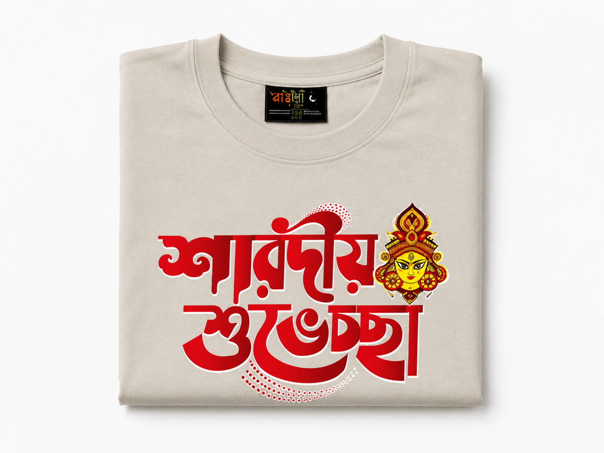 Cream Round Tshirt God Print - Cream - Image 6