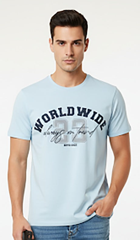 SkyBlue Round Tshirt Quote Print - Sky Blue - Image 2