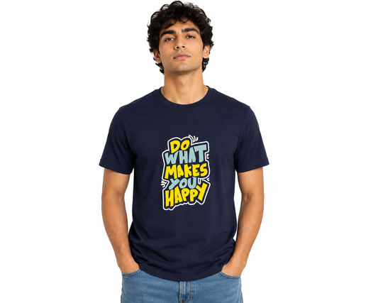 DarkBlue Round Tshirt Quote Print - Dark Blue - Image 2
