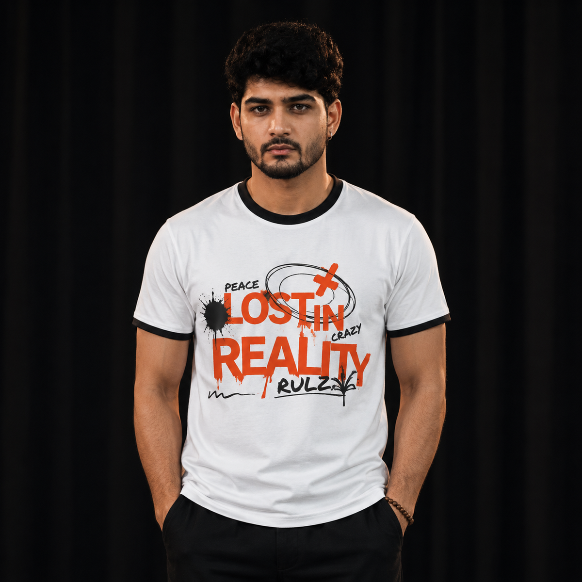 White Round Tshirt Quote Print - White - Image 2