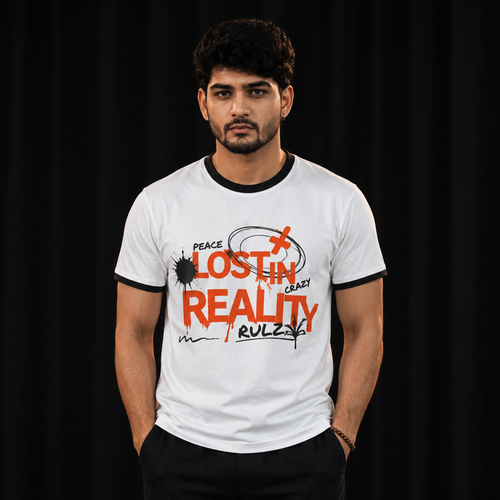 White Round Tshirt Quote Print - White - Image 2