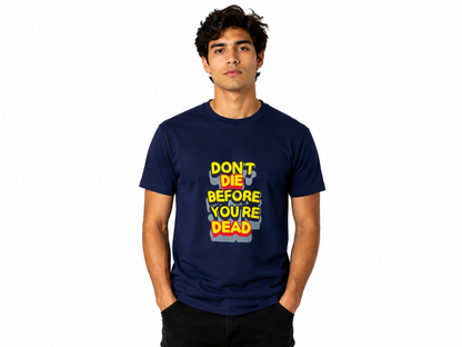 DarkBlue Round Tshirt Quote Print - Dark Blue - Image 2