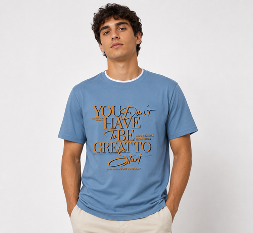 Blue Round Tshirt Quote Print - Blue - Image 2