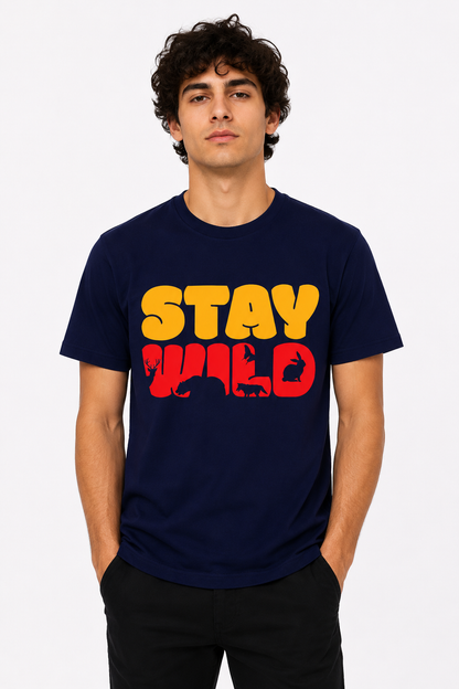 DarkBlue Round Tshirt Quote Print - Dark Blue - Image 2
