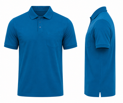 DarkBlue Tshirt DarkBlue Collar Cotton - Dark Blue - Image 2