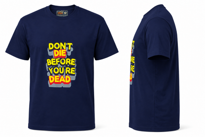 DarkBlue Round Tshirt Quote Print - Dark Blue - Image 3