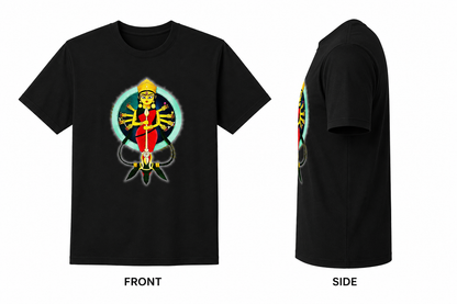 Black Round Tshirt God Print - Black - Image 3