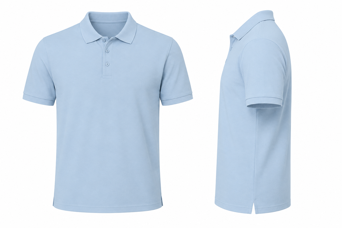 LightBlue Tshirt LightBlue Collar - Light Blue - Image 2