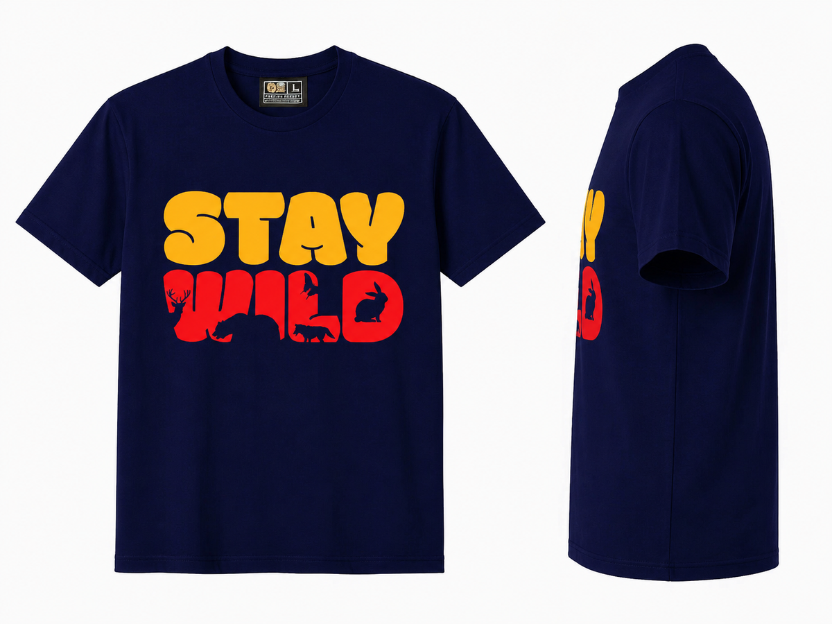 DarkBlue Round Tshirt Quote Print - Dark Blue - Image 3