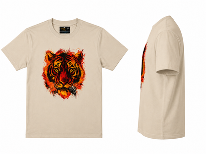 Cream Round Tshirt Lion Print - Cream - Image 3